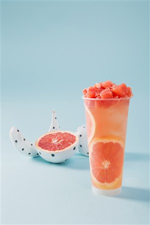 果汁摄影图片-柚子水果茶