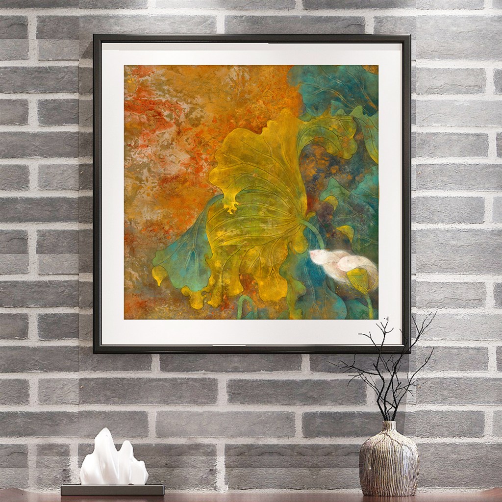 石版工笔中式花草装饰画