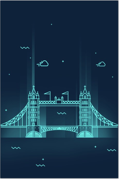 世界名都景点极简线性图
