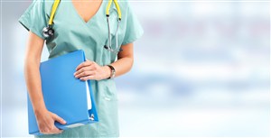 拿文件夹的职业人物女医生护士背景图片