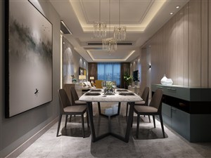 中式四人桌家装餐厅设计效果图