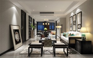 新中式风格两居室家装客厅设计效果图