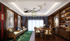 中式风格家装休息室设计效果图