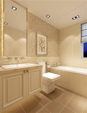 现代风格浴缸家具浴室装修效果图