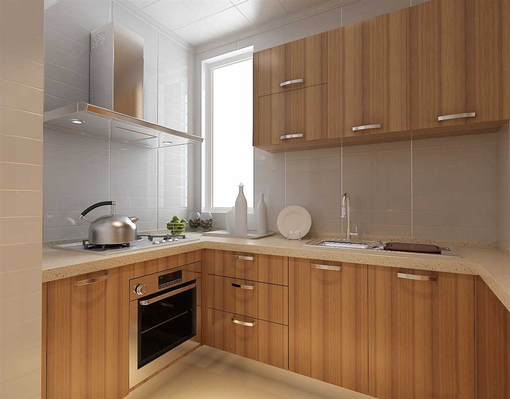 实木橱柜现代风格厨房装修效果图