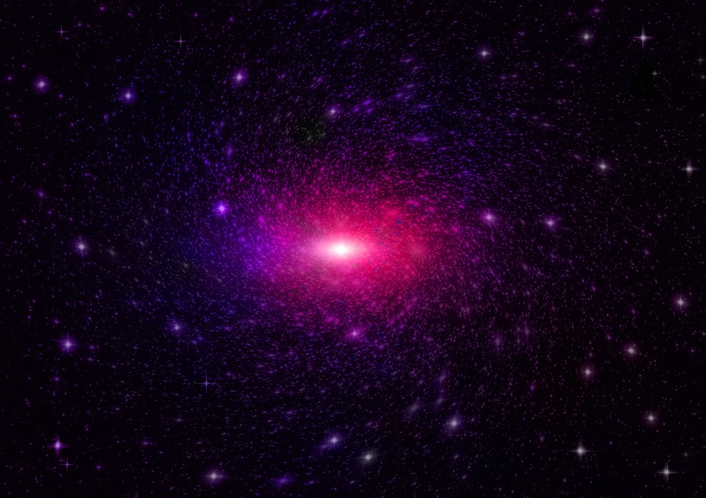 遥远星空红色星光图片