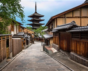 日本小鎮街道風景圖片
