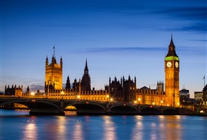欧洲英国伦敦大本钟夜景风景图片