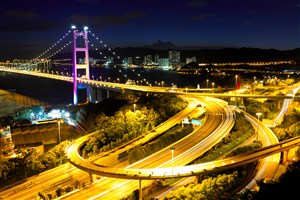 高清欧洲立交桥夜景风景图片