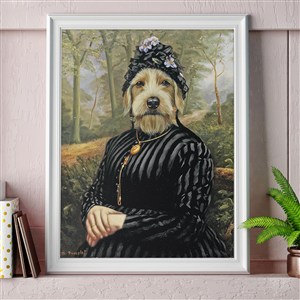 拟人穿服饰的狗狗油画图片