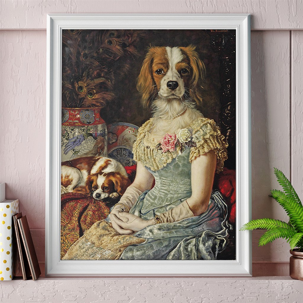 现代复古油画拟人宠物狗图片