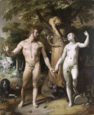 世界名画亚当和夏娃裸体人体油画图片