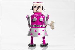 粉色的小姑娘机器人高清摄影图