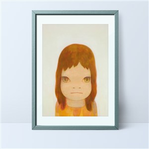 奈良美智-手绘橙色小女孩图片