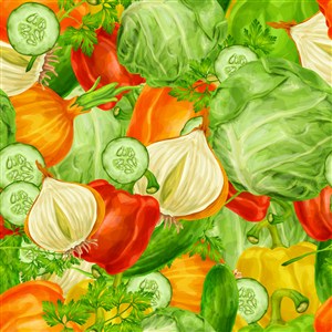 彩绘蔬菜无缝背景设计矢量素材