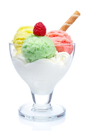 粉黄绿冰淇淋球