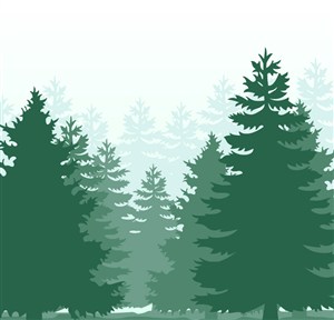 绿色森林剪影矢量素材