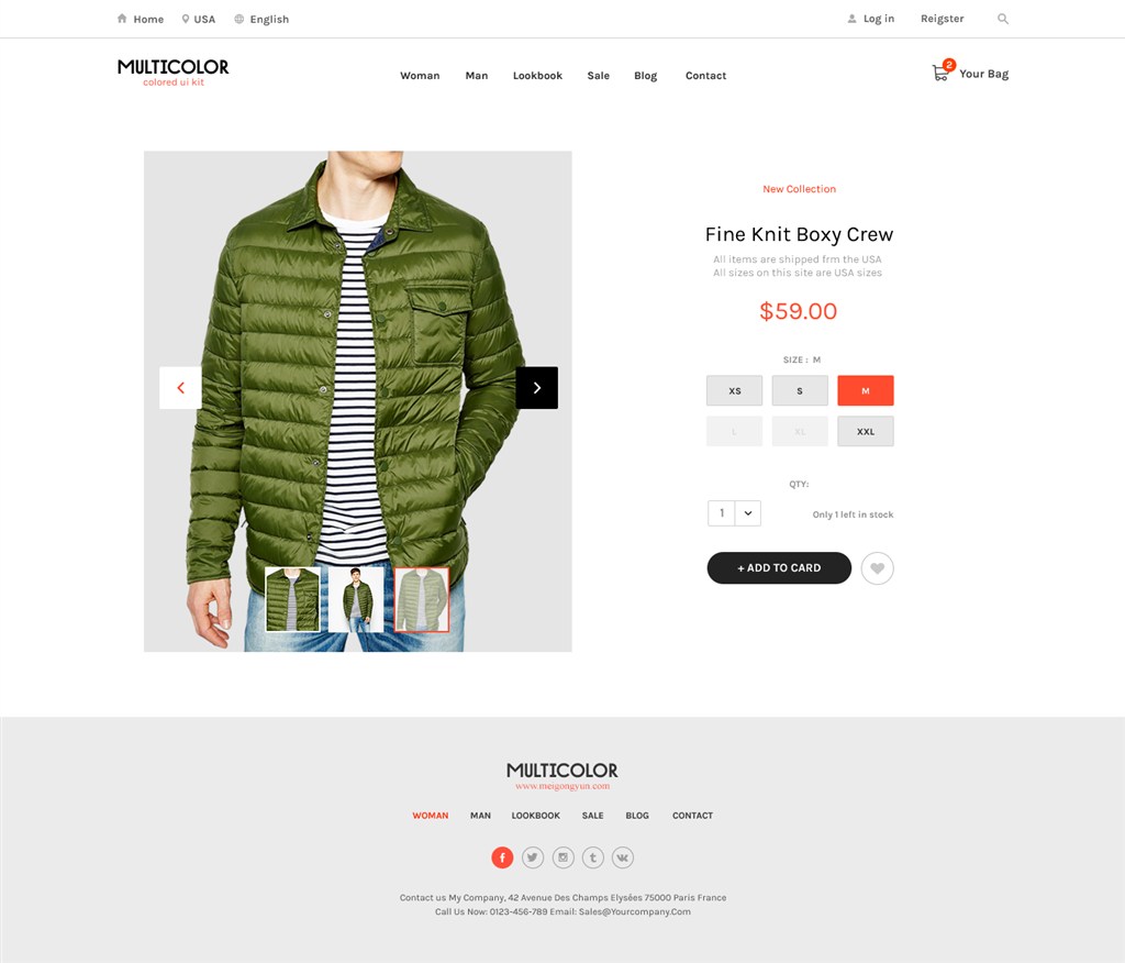 服装产品详情网页设计模板