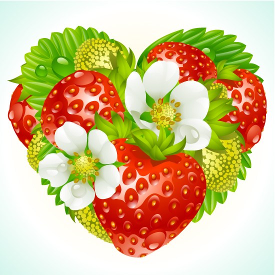 爱心矢量水果草莓素材